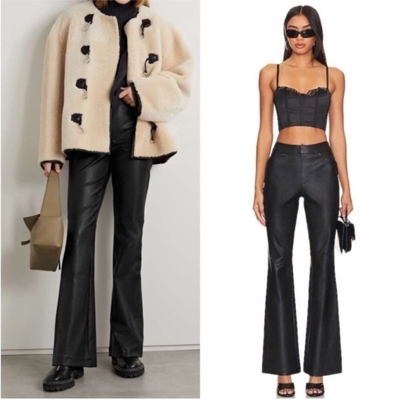 Spanx Leather Like Flare Pants in Black Size XL Petite NEW with Tags - Picture 10 of 17